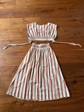 Free People Matching Linen Top & Skirt Sz XS
